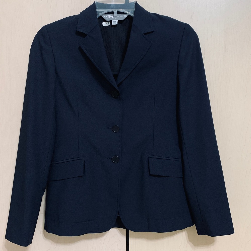 RJ Classics Show Coat Girls' Youth 16R Navy Blue Mesh Equestrian Jacket